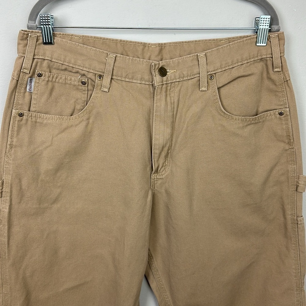 Carharrt 36x 30 Cargo Carpenter Style Pants Tan Dungaree Loose Fit - Picture 3 of 11